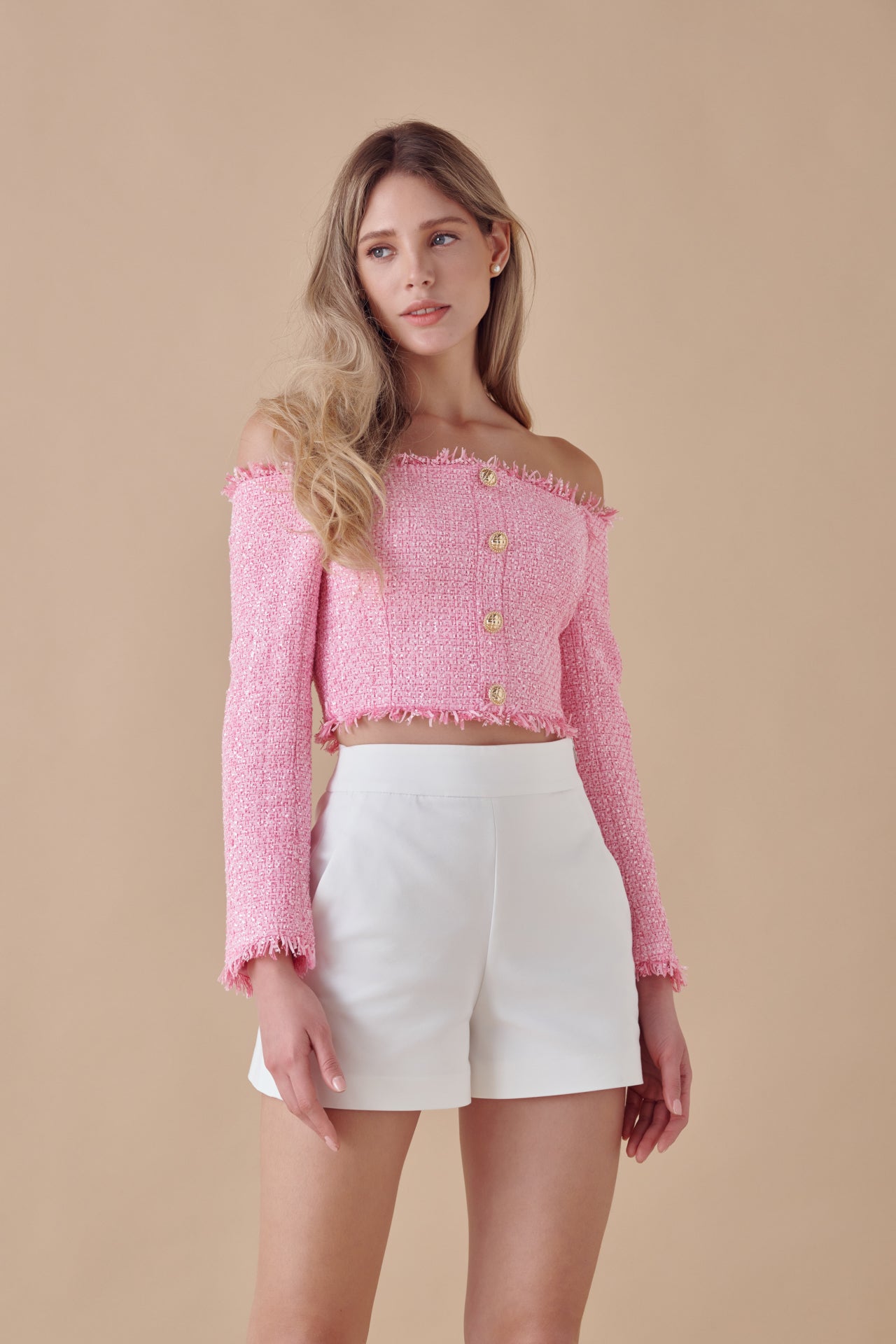 ENDLESS ROSE - Off-The-Shoulder Long Sleeve Top - TOPS available at Objectrare