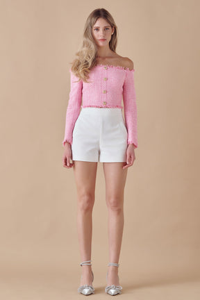 ENDLESS ROSE - Off-The-Shoulder Long Sleeve Top - TOPS available at Objectrare