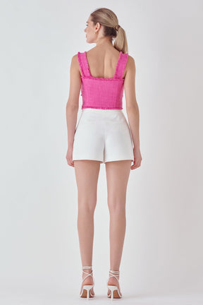 ENDLESS ROSE - Tweed Bow Tie Top - TOPS available at Objectrare
