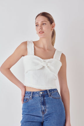 ENDLESS ROSE - Tweed Bow Tie Top - TOPS available at Objectrare