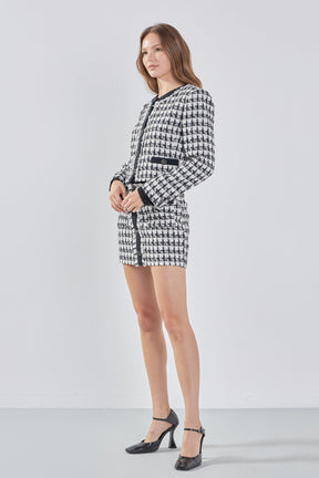 ENDLESS ROSE - Premium Cropped Tweed Jacket With Fringe - BLAZERS available at Objectrare