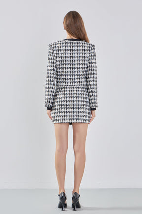 ENDLESS ROSE - Premium Cropped Tweed Jacket With Fringe - BLAZERS available at Objectrare