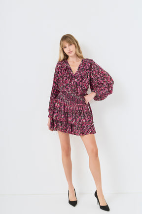 ENDLESS ROSE - Chiffon Floral Printed Ruffled Crop Top - TOPS available at Objectrare