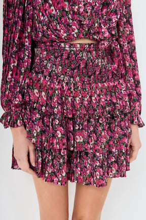 ENDLESS ROSE - Chiffon Floral Printed Mini Skirt - SKIRTS available at Objectrare