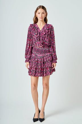 ENDLESS ROSE - Chiffon Floral Printed Mini Skirt - SKIRTS available at Objectrare