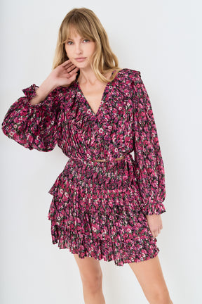 ENDLESS ROSE - Chiffon Floral Printed Mini Skirt - SKIRTS available at Objectrare