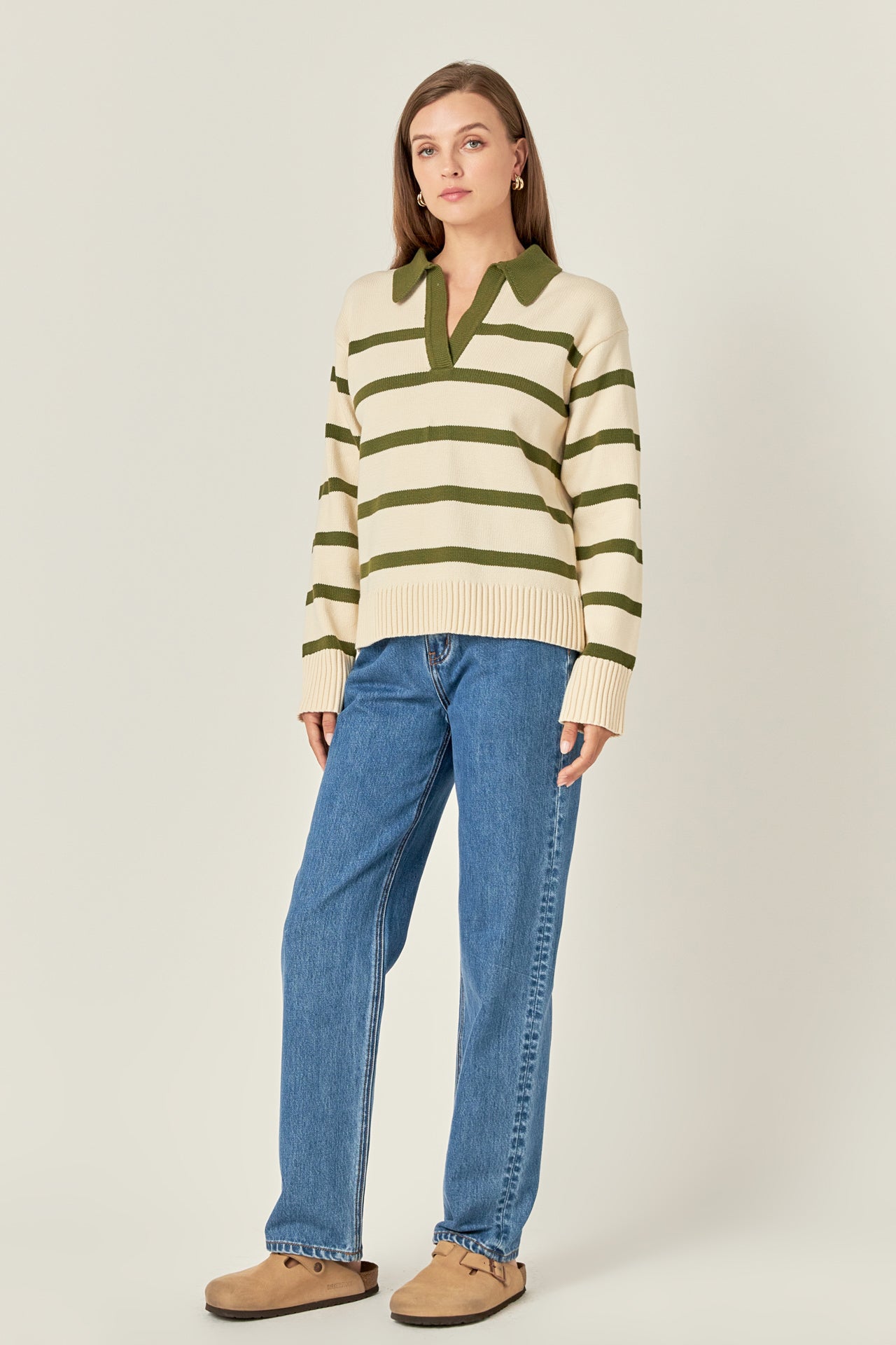 ENGLISH FACTORY - English Factory - Striped Collared Sweater - SWEATERS & KNITS available at Objectrare