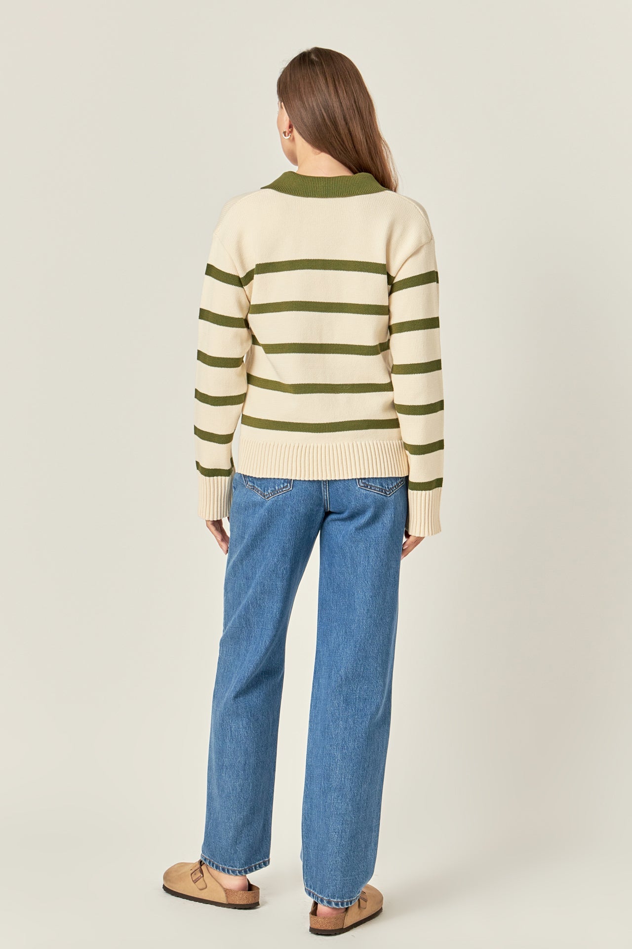 ENGLISH FACTORY - English Factory - Striped Collared Sweater - SWEATERS & KNITS available at Objectrare