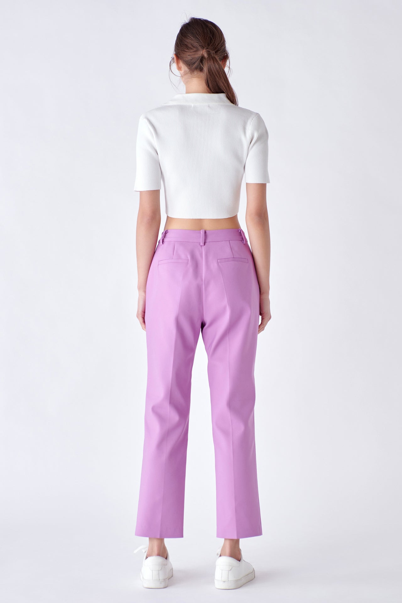 Women's Ladies Slim High Waist Paper Bag Plain Skinny Cigarette Trousers  Pants - Walmart.com
