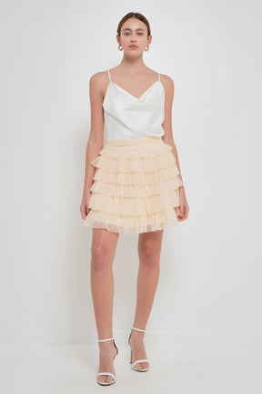 ENDLESS ROSE - Tiered Tulle Mini Skirt - SKIRTS available at Objectrare