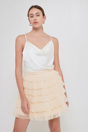 ENDLESS ROSE - Tiered Tulle Mini Skirt - SKIRTS available at Objectrare