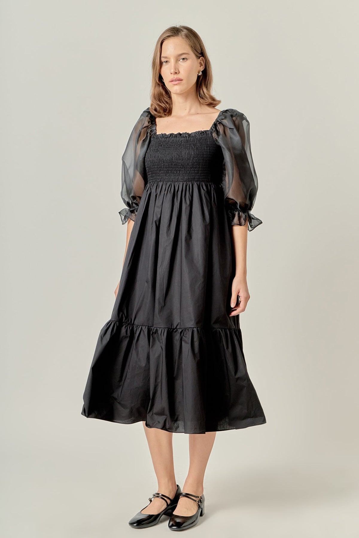 ENGLISH FACTORY - Mixed Media Square Neck Maxi Dress - DRESSES available at Objectrare