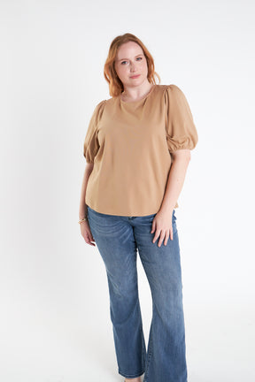 ENGLISH FACTORY - English Factory - Plus Size Puff Sleeve Top - TOPS available at Objectrare