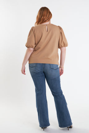 ENGLISH FACTORY - English Factory - Plus Size Puff Sleeve Top - TOPS available at Objectrare