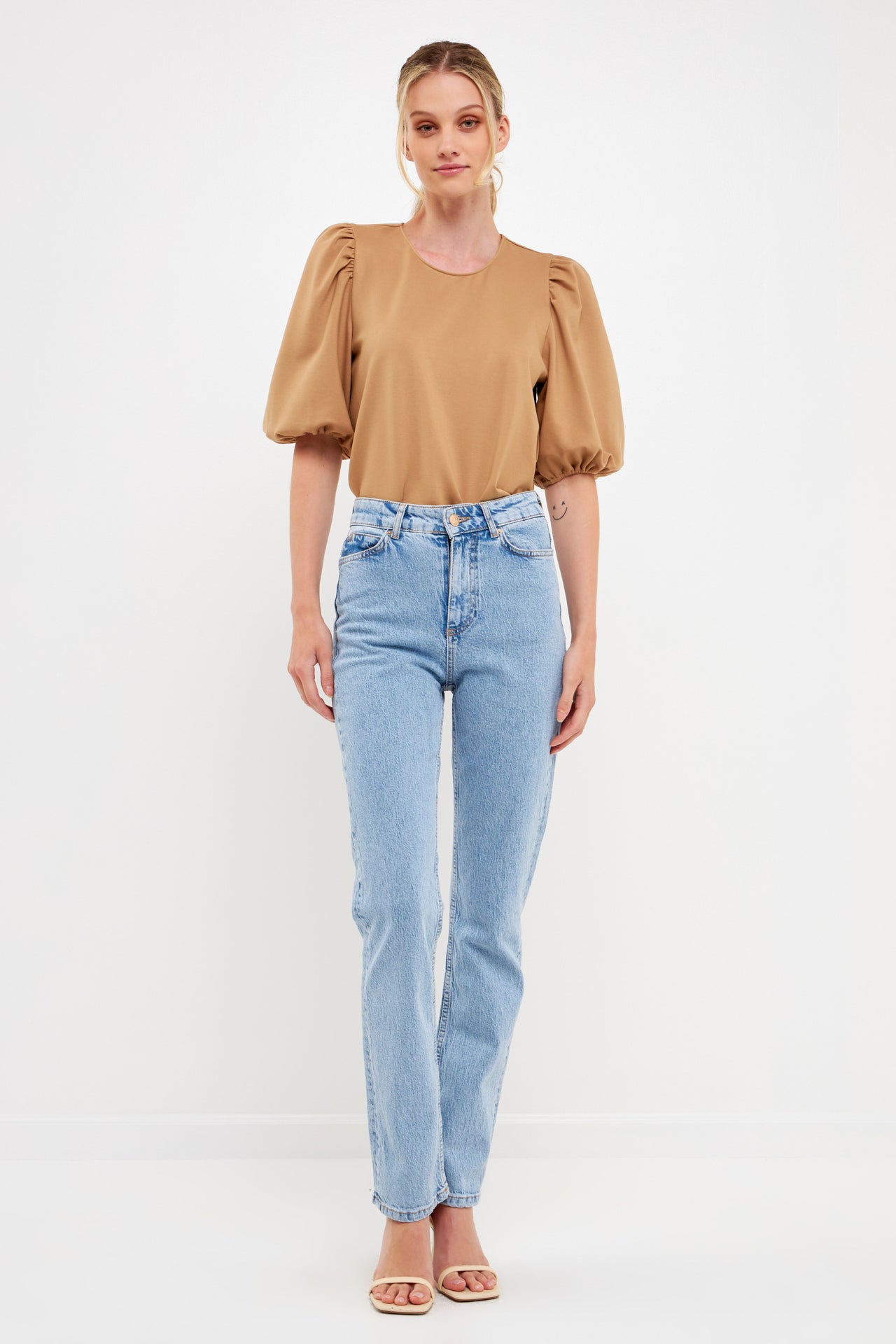 ENGLISH FACTORY - Puff Sleeve Ponte Top - TOPS available at Objectrare