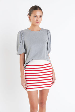 ENGLISH FACTORY - Puff Sleeve Ponte Top - TOPS available at Objectrare