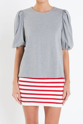 ENGLISH FACTORY - Puff Sleeve Ponte Top - TOPS available at Objectrare