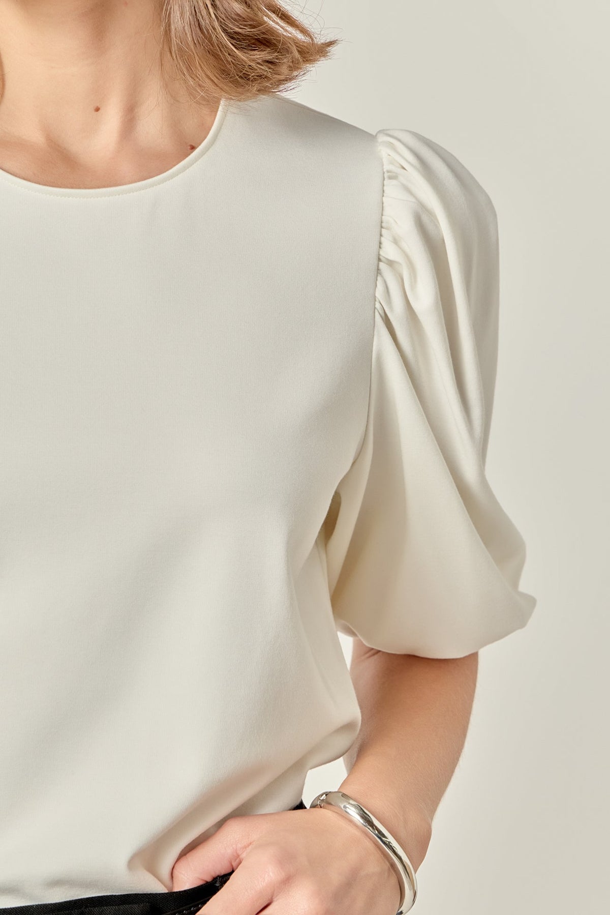 ENGLISH FACTORY - Ponte Puff Sleeve Top - TOPS available at Objectrare