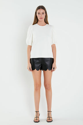 ENGLISH FACTORY - English Factory - Ponte Puff Sleeve Top - TOPS available at Objectrare