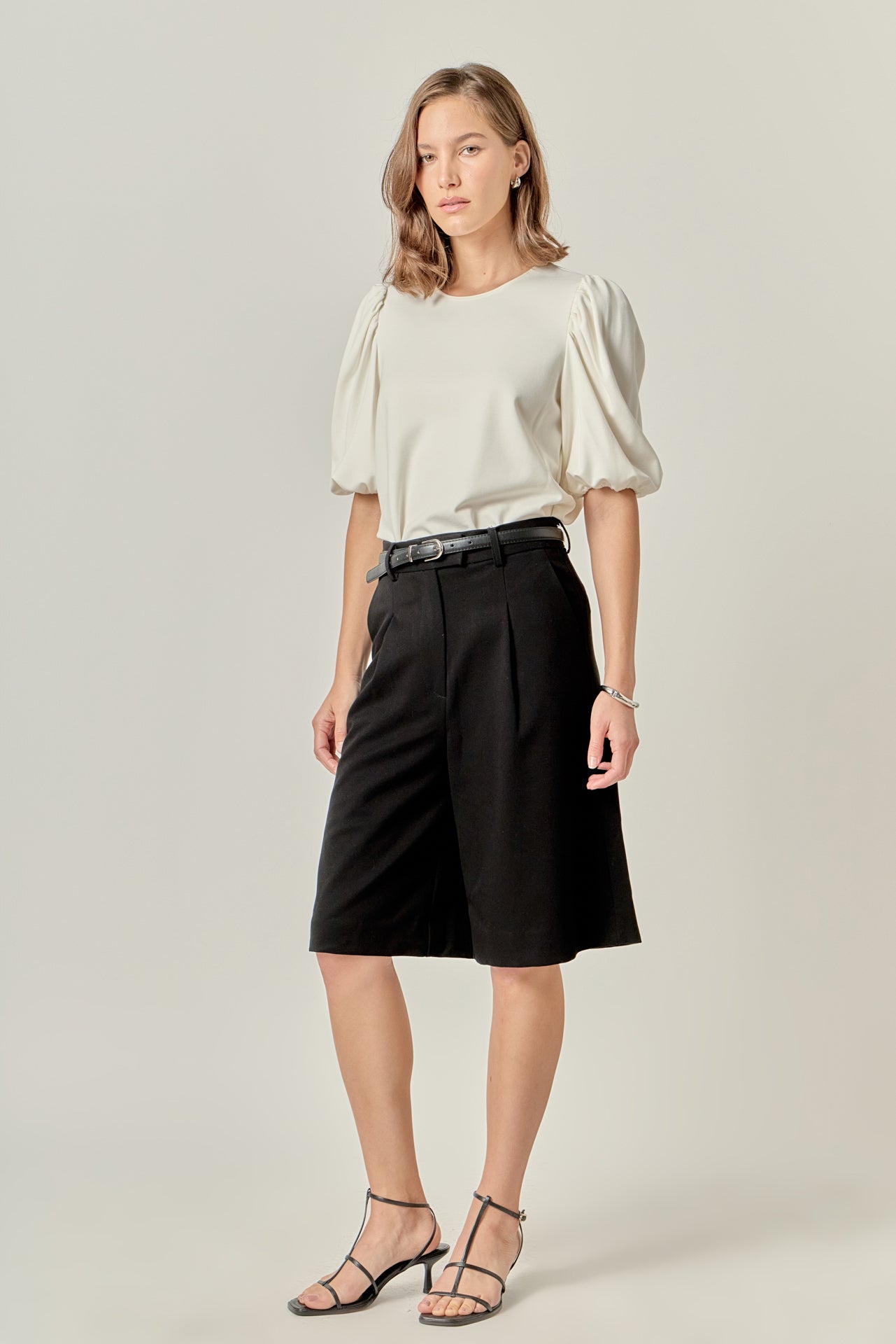 ENGLISH FACTORY - Ponte Puff Sleeve Top - TOPS available at Objectrare
