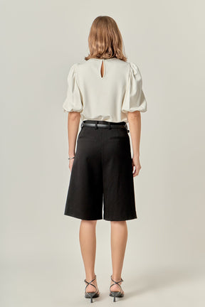 ENGLISH FACTORY - Ponte Puff Sleeve Top - TOPS available at Objectrare