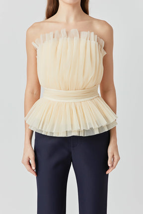 ENDLESS ROSE - Endless Rose - Strapless Tulle Banded Top - TOPS available at Objectrare