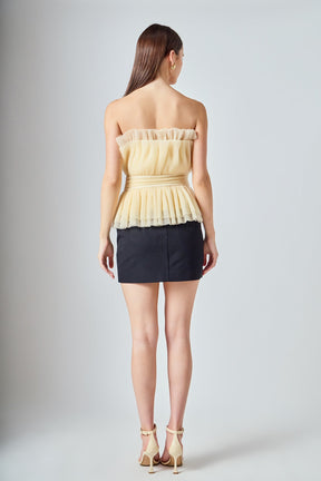ENDLESS ROSE - Strapless Tulle Banded Top - TOPS available at Objectrare