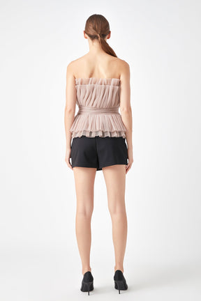 ENDLESS ROSE - Endless Rose - Strapless Tulle Banded Top - TOPS available at Objectrare