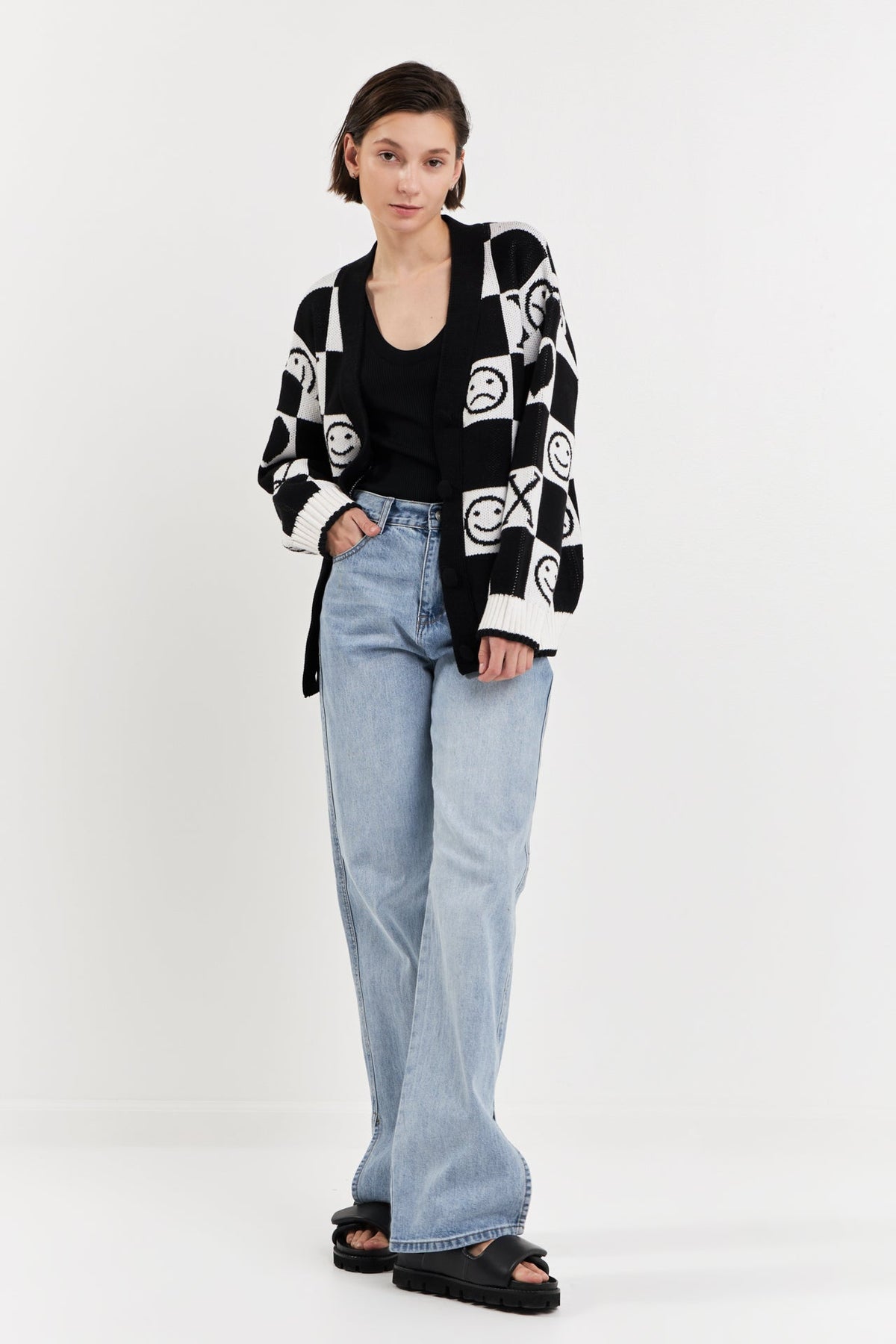 GREY LAB - XOXO Smiley Face Cardigan - CARDIGANS available at Objectrare