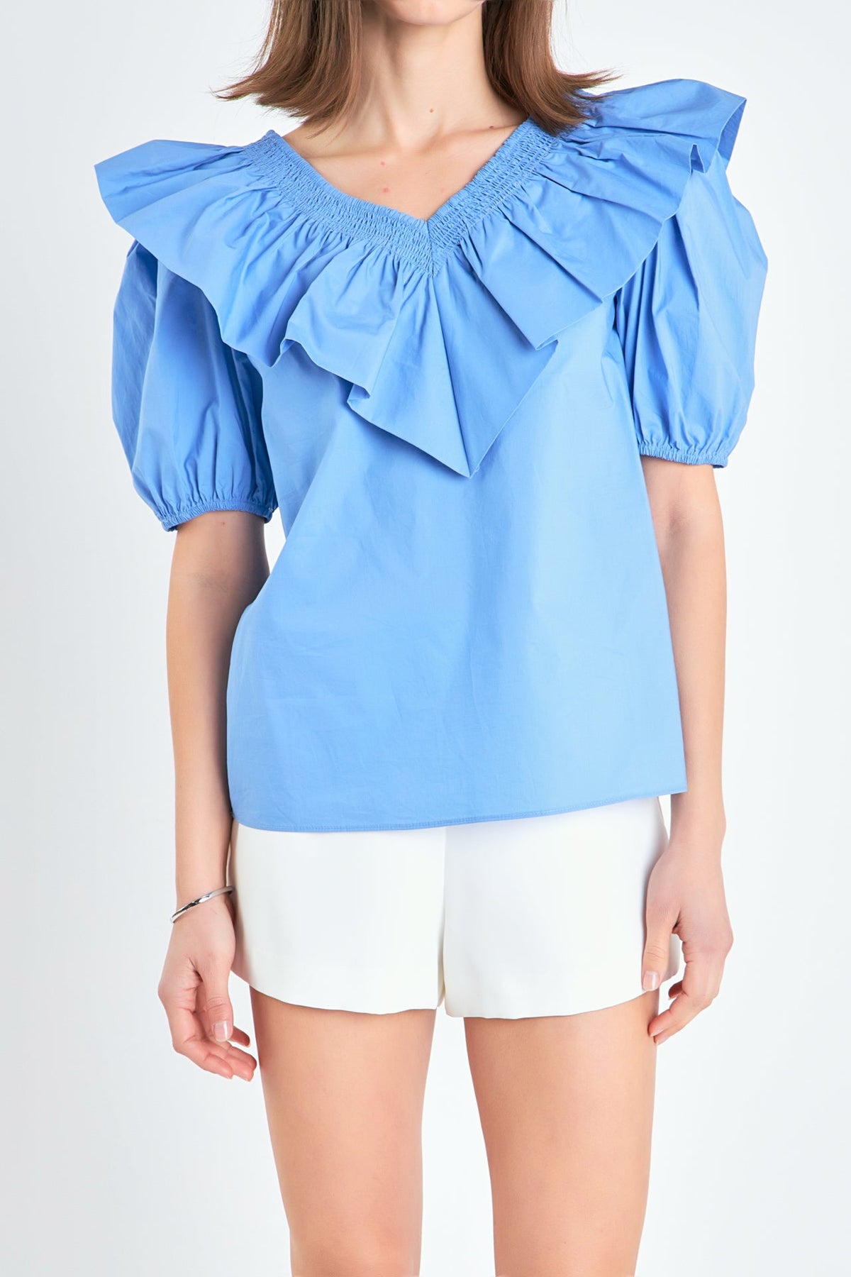 ENGLISH FACTORY - English Factory - Ruffle Puff Sleeve Top - TOPS available at Objectrare