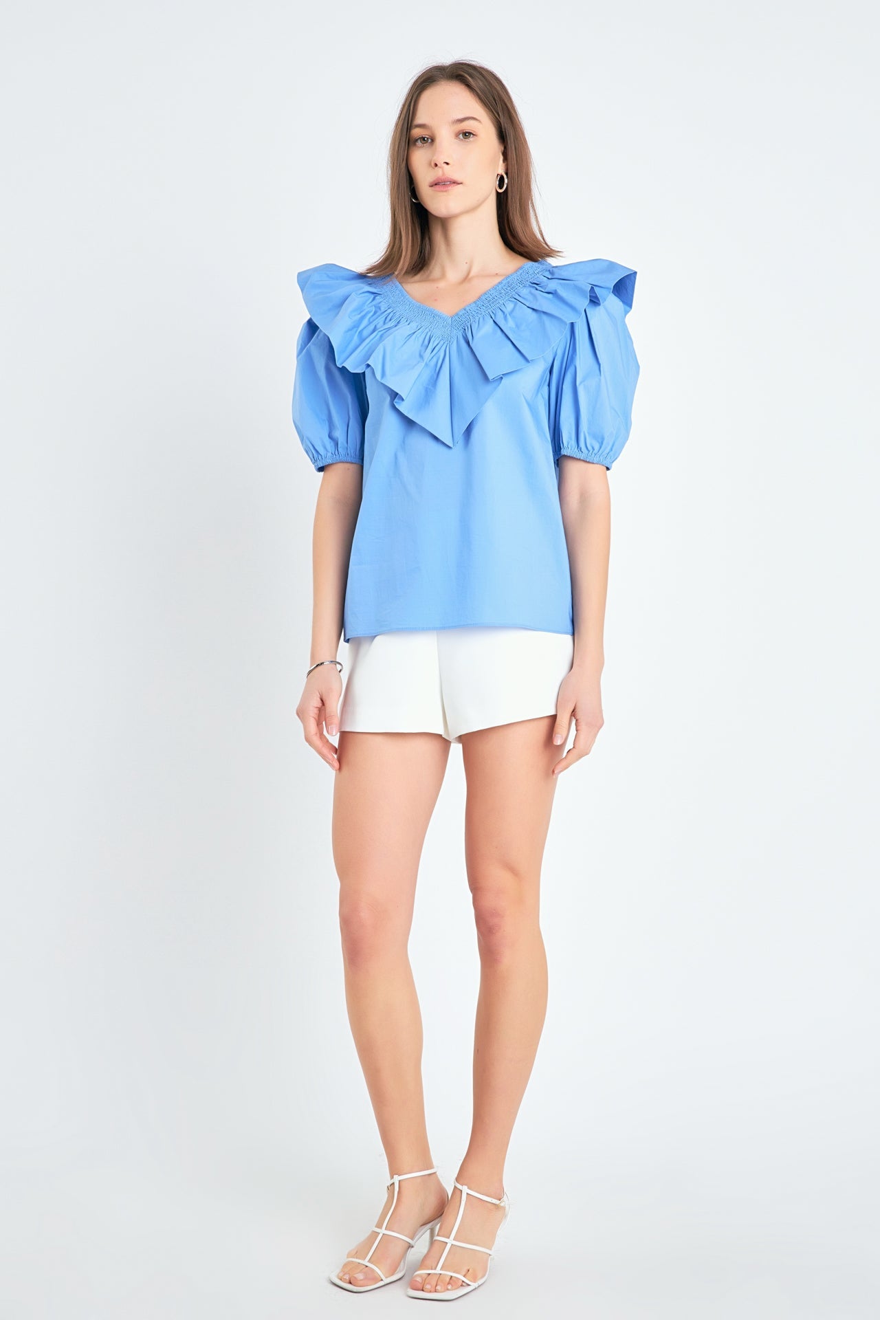 ENGLISH FACTORY - English Factory - Ruffle Puff Sleeve Top - TOPS available at Objectrare