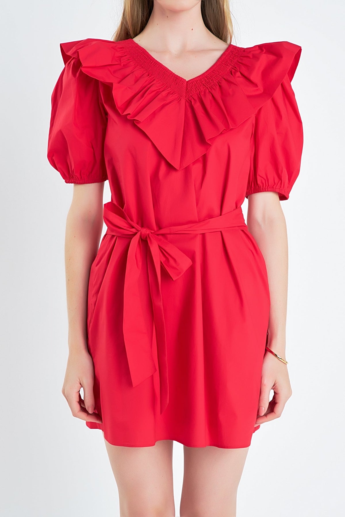 ENGLISH FACTORY - Smocked Ruffled Mini Dress - DRESSES available at Objectrare
