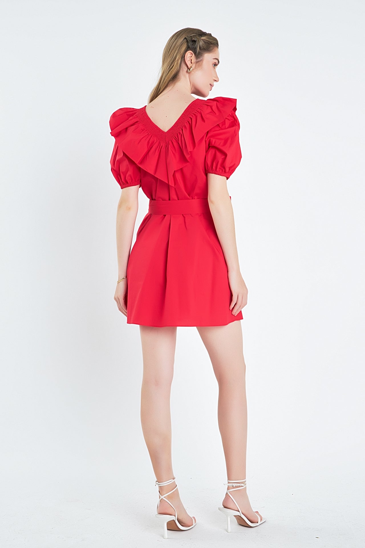 ENGLISH FACTORY - English Factory - Smocked Ruffled Mini Dress - DRESSES available at Objectrare