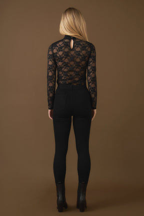 ENDLESS ROSE - Floral Lace See Through Top - TOPS available at Objectrare