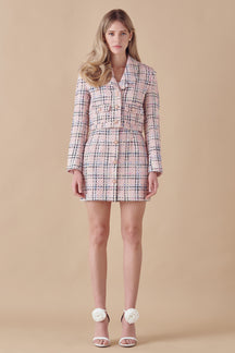 ENDLESS ROSE - Cropped Tweed Blazer - BLAZERS available at Objectrare