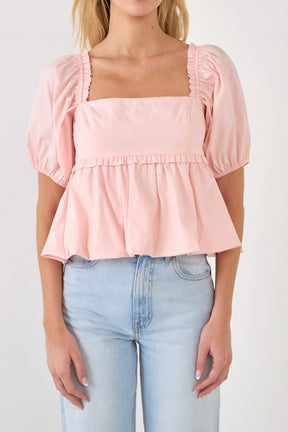 ENDLESS ROSE - Endless Rose - Blouson Baby Doll Top - TOPS available at Objectrare