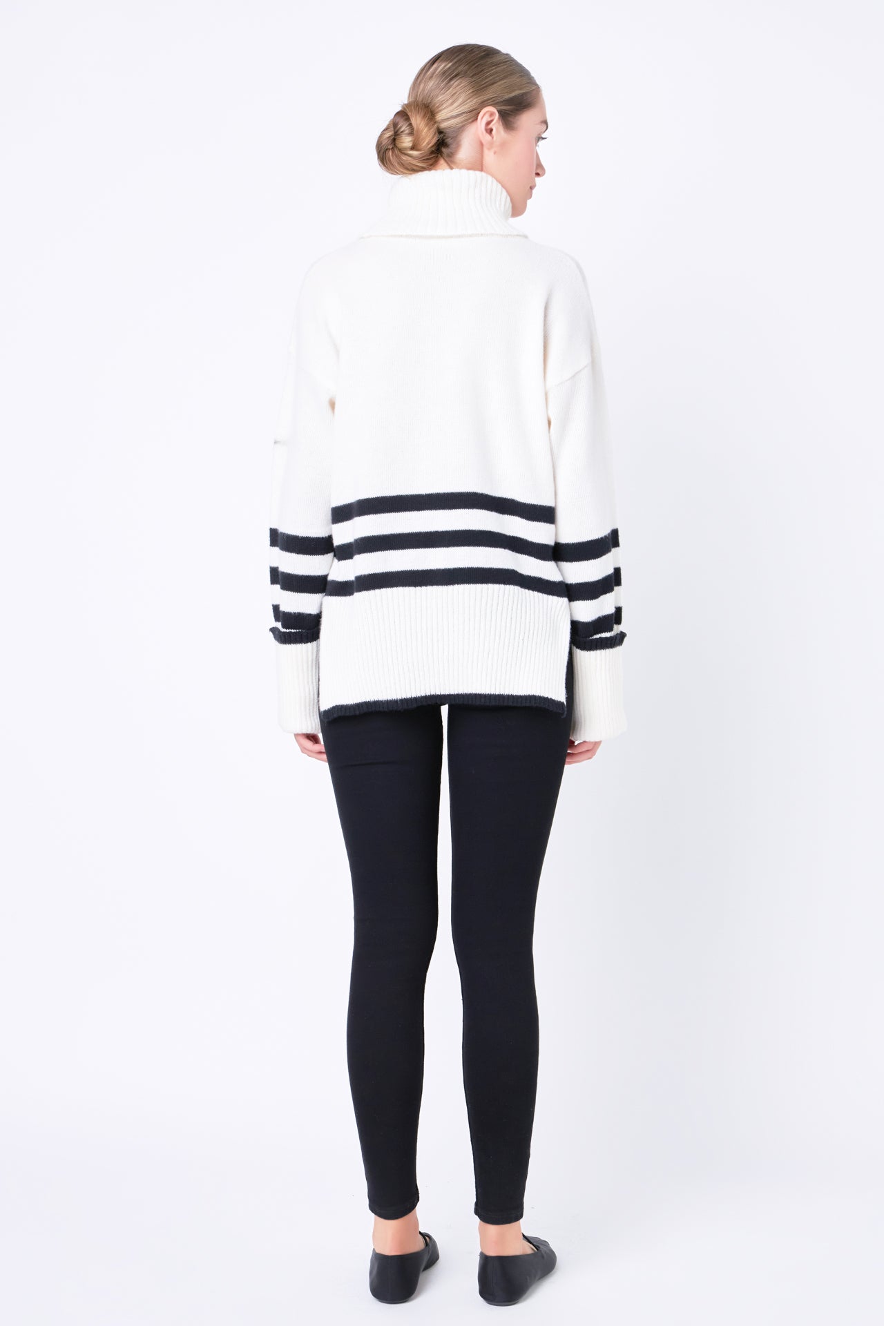 FREE THE ROSES - Free The Roses - Striped Turtle Neck Sweater - SWEATERS & KNITS available at Objectrare