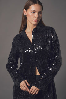 ENDLESS ROSE - Endless Rose - Sequins Dress Shirt - TOPS available at Objectrare