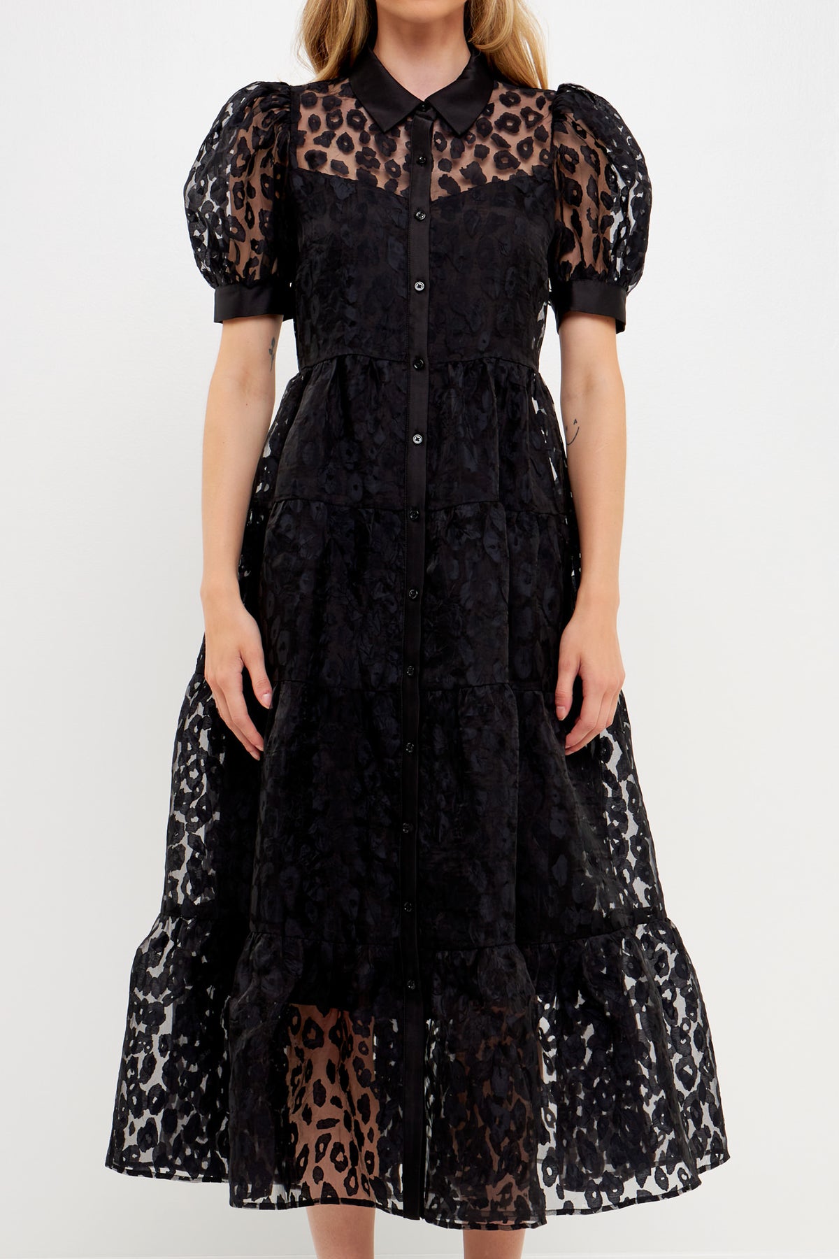 ENGLISH FACTORY - Animal Print Button Up Maxi Dress - DRESSES available at Objectrare