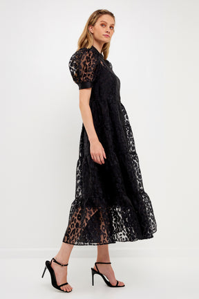 ENGLISH FACTORY - Animal Print Button Up Maxi Dress - DRESSES available at Objectrare