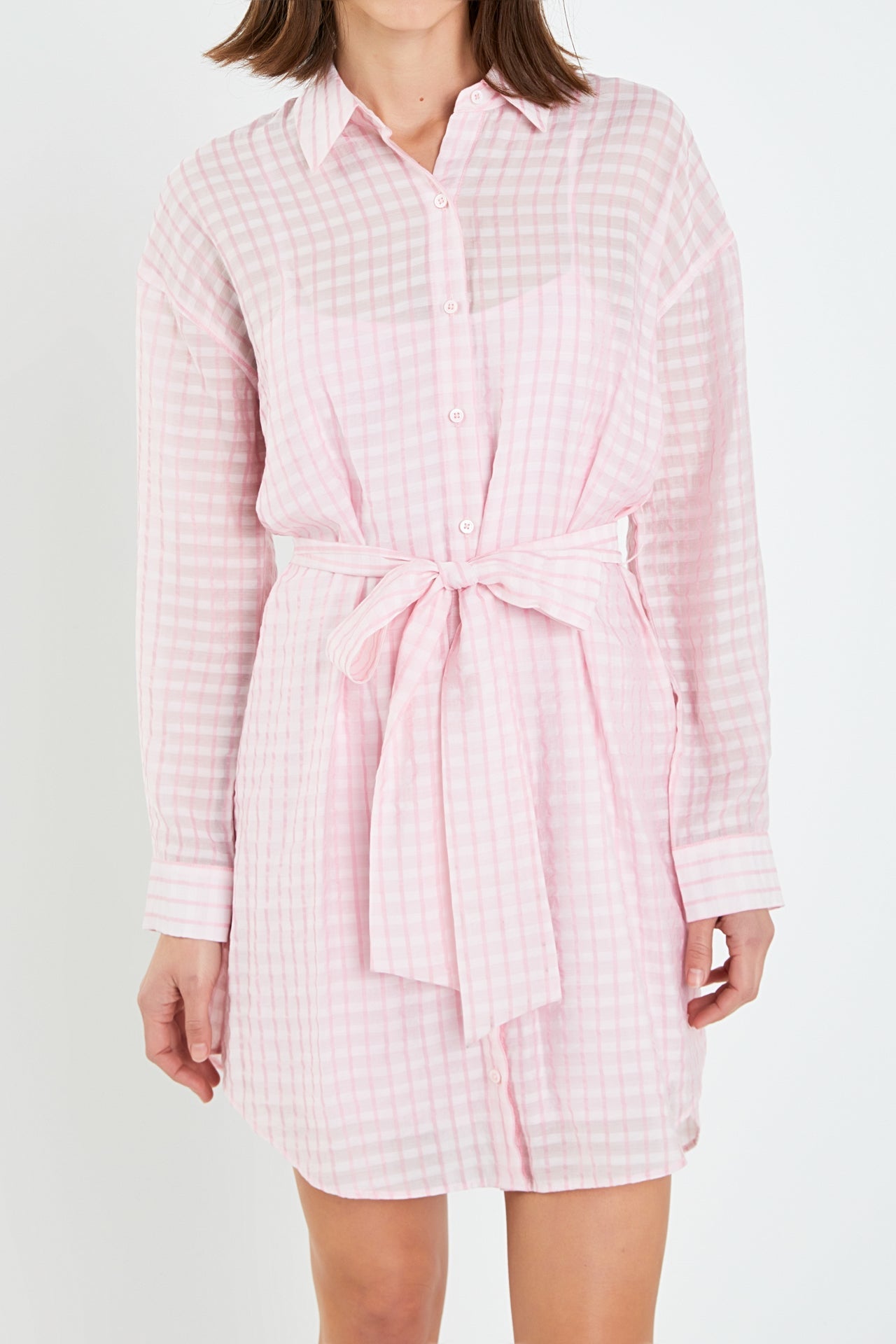 ENGLISH FACTORY - Striped Belted Tunic Shirt Dress - DRESSES available at Objectrare