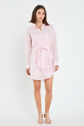 ENGLISH FACTORY - Striped Belted Tunic Shirt Dress - DRESSES available at Objectrare