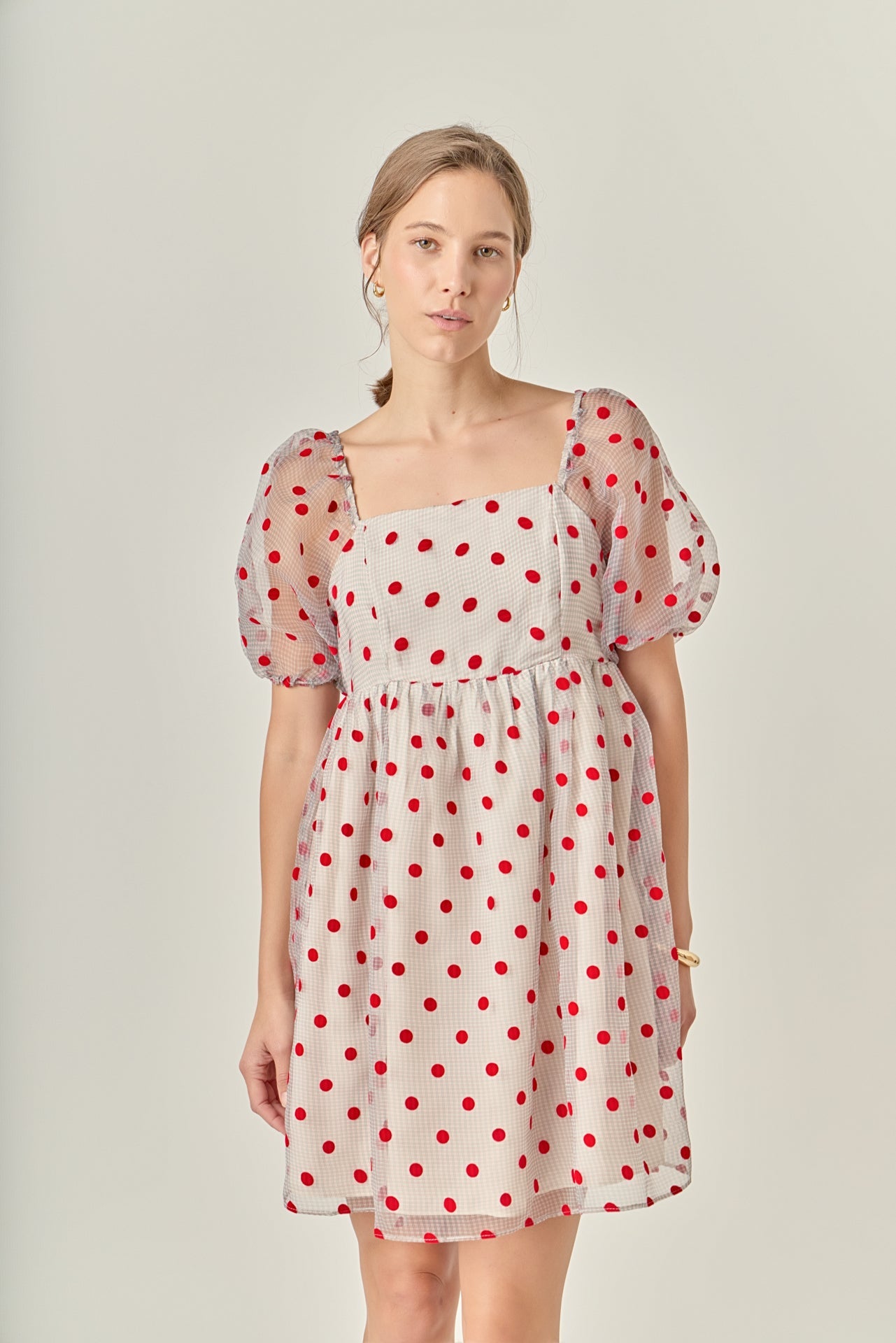 ENGLISH FACTORY - Organza Polka Dot Mini Dress - DRESSES available at Objectrare