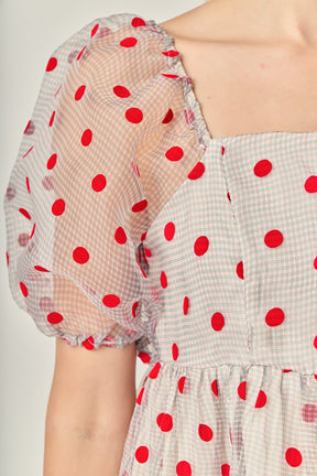 ENGLISH FACTORY - Organza Polka Dot Mini Dress - DRESSES available at Objectrare