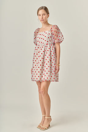 ENGLISH FACTORY - Organza Polka Dot Mini Dress - DRESSES available at Objectrare