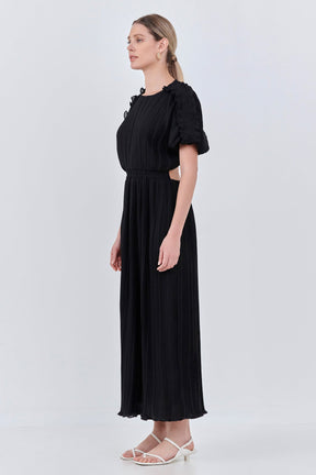 ENDLESS ROSE - Chiffon Plisse Back Cutout Maxi Dress - DRESSES available at Objectrare