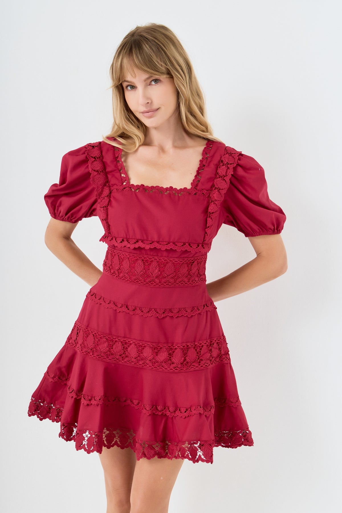 Lace Fit-and-Flare Mini Dress