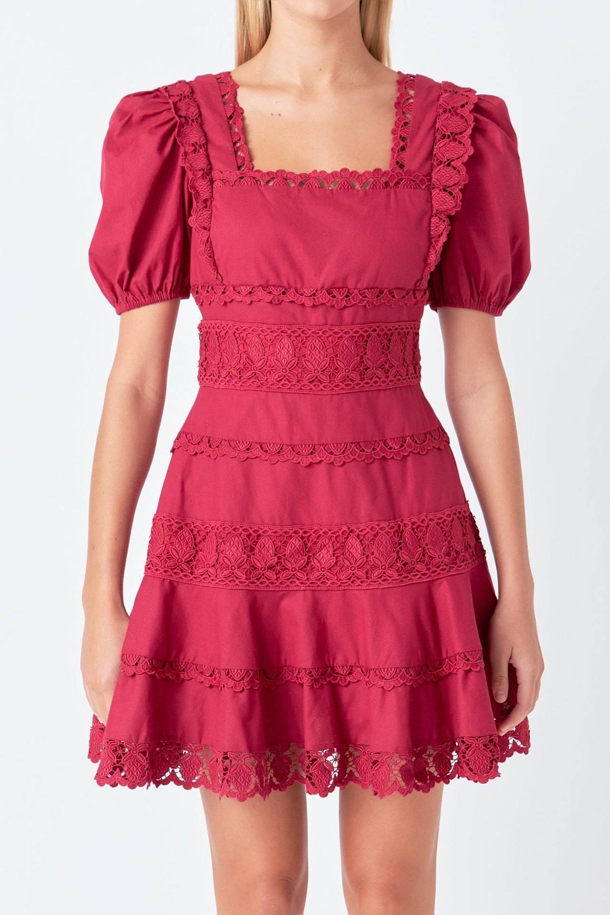 Endless Rose - Lace Fit-and-Flare Mini Dress