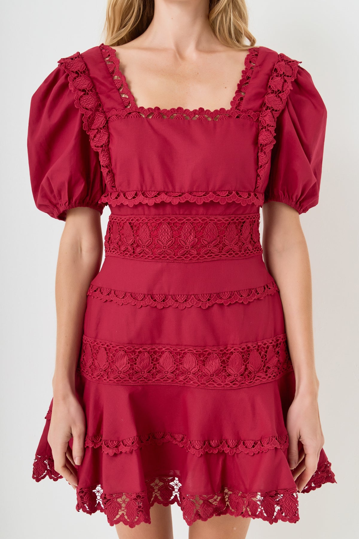 Lace Fit-and-Flare Mini Dress