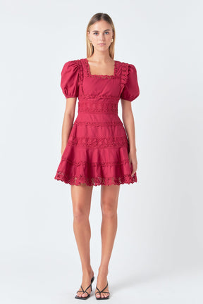 ENDLESS ROSE - Endless Rose -Lace Fit-and-Flare Mini Dress - DRESSES available at Objectrare